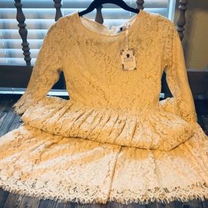 NEW Dainty Jewells Women S Creme Lace Modest Dress